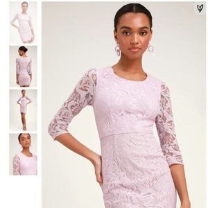 LULU's All For You Lavender Lace Bodycon Dress